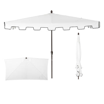 Sidney 9 ft. Classic MidCentury Rectangular Half Market Patio Umbrella